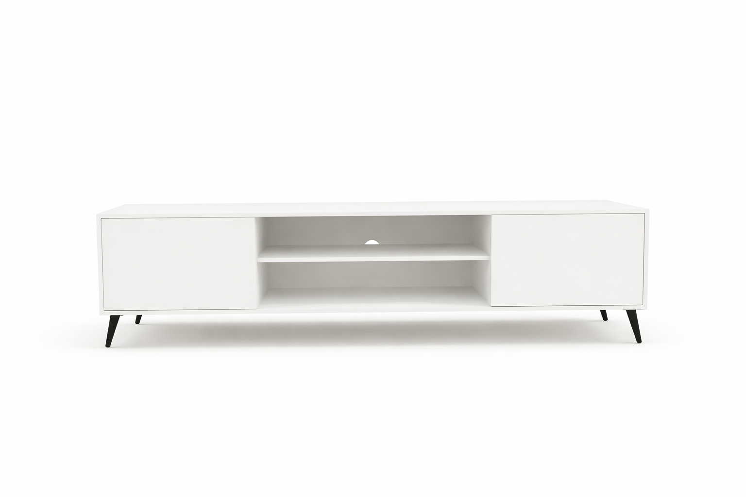 TV Stand 2 Door 1500mm – White finish, studio photo